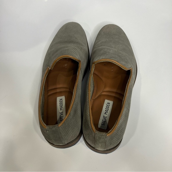 Steve‎ Madden Taslyn loafer gray perforated suede men’s size 8 dressy preppy